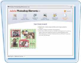The Welcome Screen Choices in Photoshop Elements
