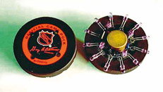 Figure 10.5 Transmitters were installed in a hockey puck to allow viewers to follow the puck on television.