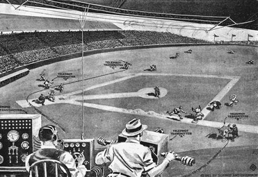 Figure 18.1 July 1922: H. Gernsback published, in Science and Invention magazine, detailed drawings of how sports will be covered in the future. While numerous experiments had been completed up to this point, television is not really considered invented until 1926.