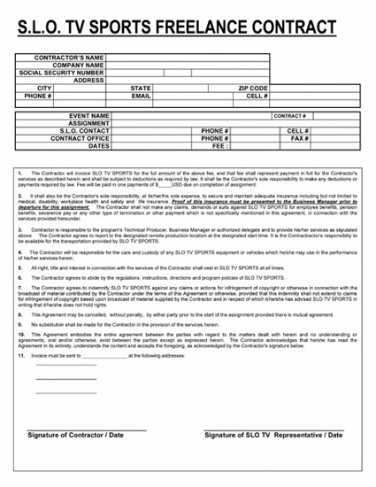 Figure 2.18 Freelance personnel often sign some type of contract when working for a production company.