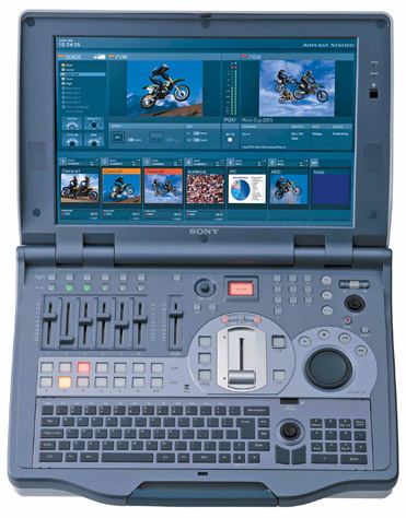 Figure 5.16 The first photo shows a simple A/V mixer. The second photo shows the same unit being used at a small sporting event for broadcast on CCTV. They have also added VTRs for replay and to record the show.