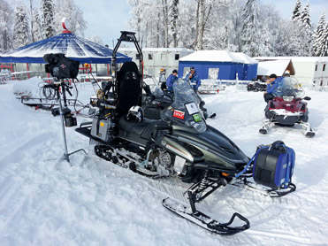 Figure 7.18 Steadicams are often added to other vehicles in order to provide camera stability. The first photo shows a steadicam attached to a Segway and the second photo shows a Steadicam used with a snowmobile.
