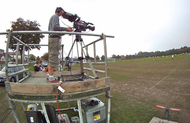 Figure 7.2 Scaffolding is often used to provide high-angle camera shots.