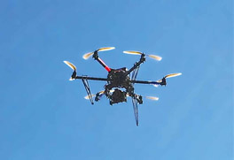 Figure 7.25 Drones equipped with cameras are increasingly being used as a less expensive method of obtaining aerial shots.