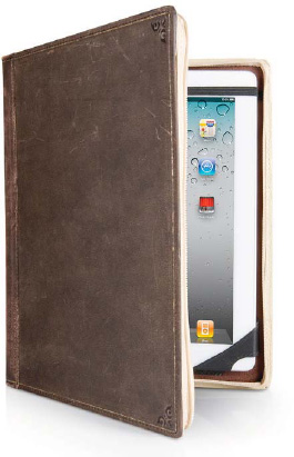 Make your e-book reader look like a book with a clever and beautiful book-style case like the Twelve South BookBook for iPad. Photo courtesy of Twelve South.