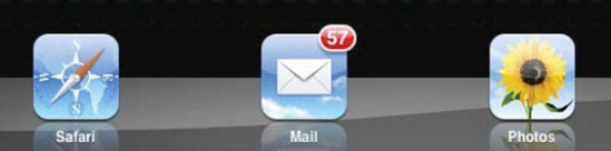 You've got mail! It looks like it is time to tap that Mail icon and take a look at those 57 unread messages in your various mailboxes.