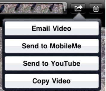 The video sharing options