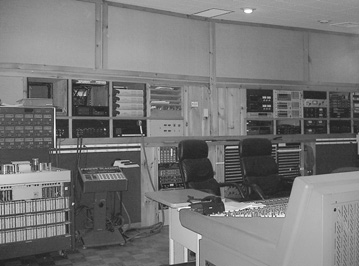 Rear wall of control room.