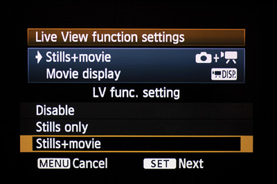 Live View/Movie Functions