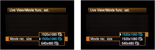 Movie Rec Size