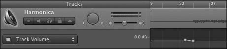 Automate the volume of the Harmonic track softer at Bar 34.