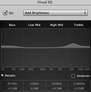 EQ settings for the Master Track.