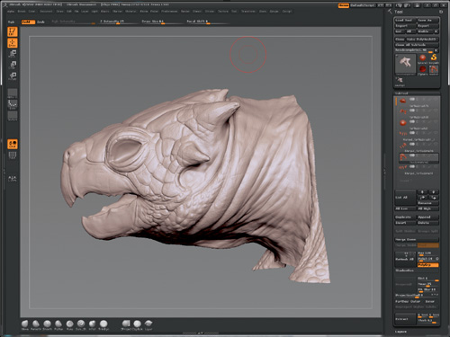 Isolate area of ZTools before sculpting.