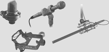Various types of shock mounts.