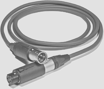 Microphone cable. To keep cable intact and avoid damage to internal wires and connections, coil and secure cable when not in use.