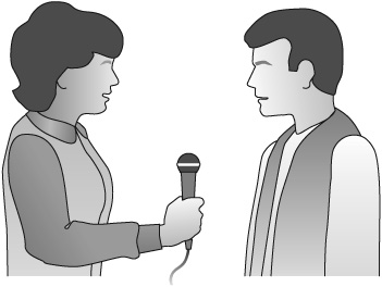 Using an omnidirectional microphone for on-location interviews. It can be positioned between the principals, usually with little need for repositioning, at least in quiet surroundings.