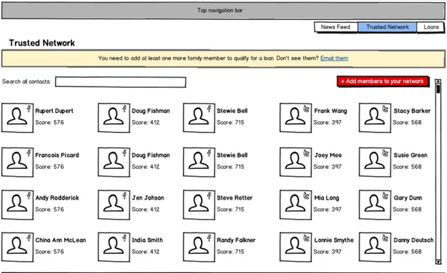 Clickable wireframe prototype example.