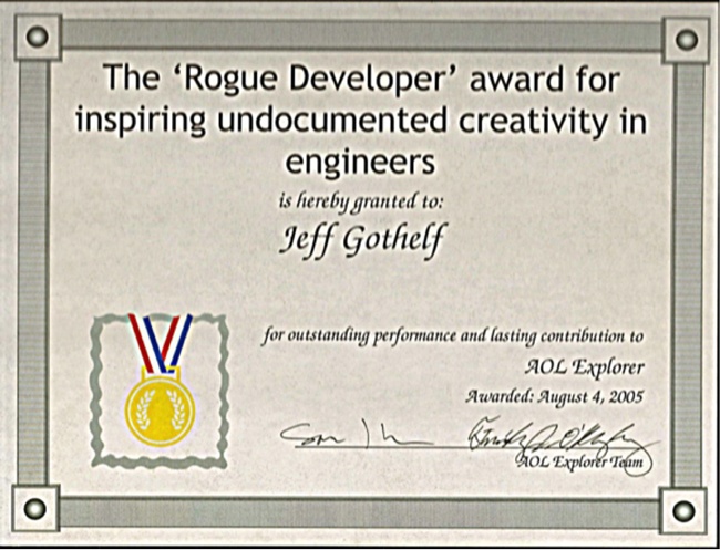 My “award” for inspiring undocumented creativity in engineers.
