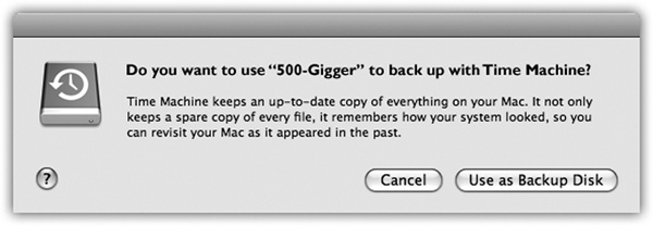 The Mac has just encountered a second hard drive. Time Machine still works if there’s other stuff on the drive, but life is simpler if you don’t use that drive for anything but Time Machine.