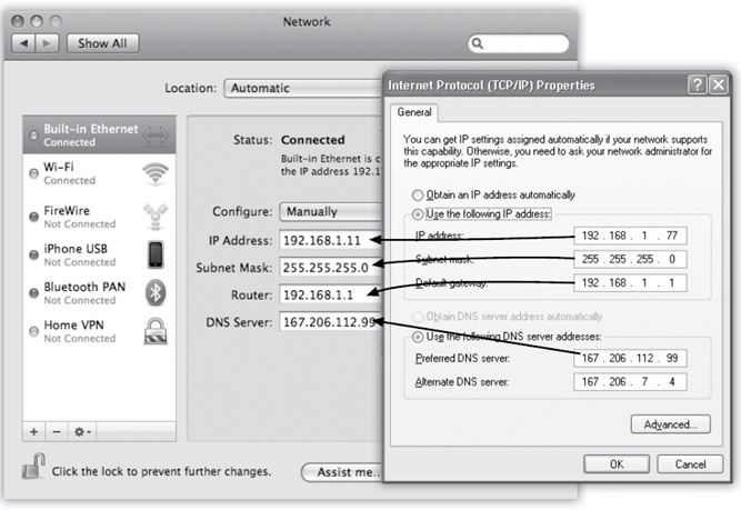 Here’s another way to fill in your Mac’s network settings: Copy them, blank by blank, from your old Windows PC.