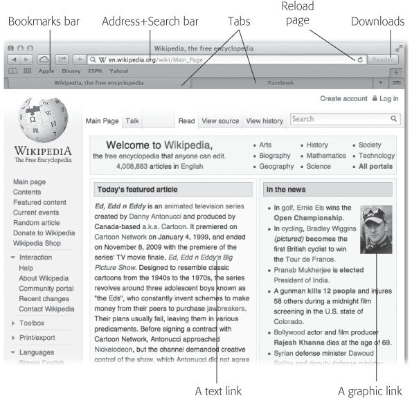 The Safari window offers tools and features that let you navigate the Web almost effortlessly. These toolbars and buttons are described in this chapter.