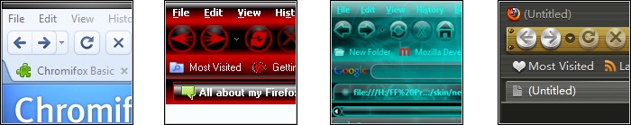 Four sample Firefox themes
