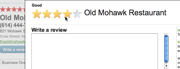 Yahoo! design standards specify that the mechanism for entering your own rating must always look different from the mechanism for displaying the community average rating.