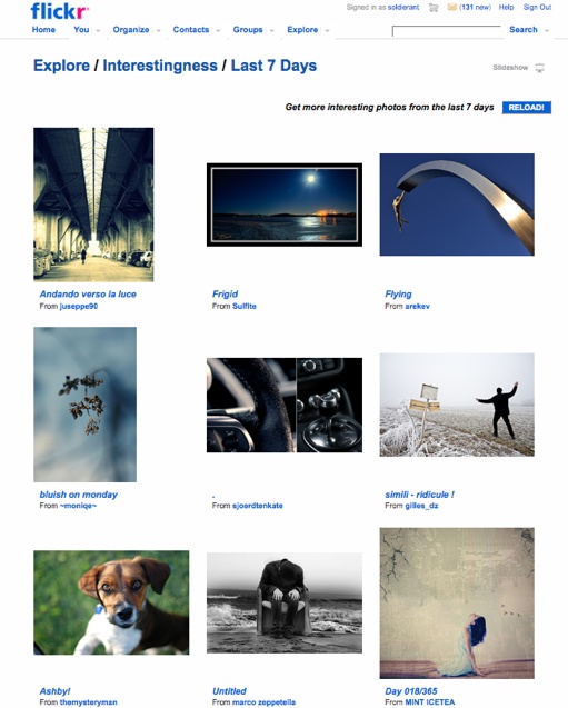 Flickr’s Explore gallery is also based on reputation, but you never see a score associated with a photo.