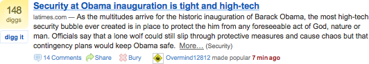 Content example: Digg shows the number of times an item has been Dugg. Another example is the count of comments for an item.