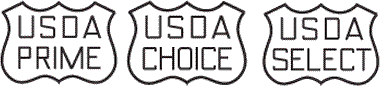 Content example: USDA prime, choice, and select stamps.