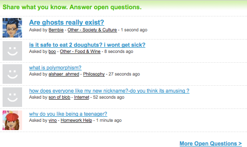 Because questions on Yahoo! Answers could appear on the front page of the site with no verification that the content was appropriate, spammers and trolls flocked to this high-value real estate.