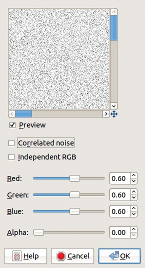 Creating the rain: adding noise