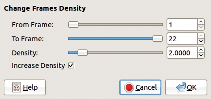 The Frames Density dialog