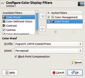 Configuring the Color Proof filter