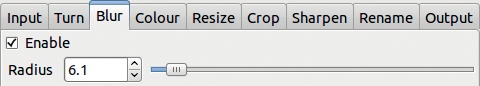 The DBP dialog, Blur tab