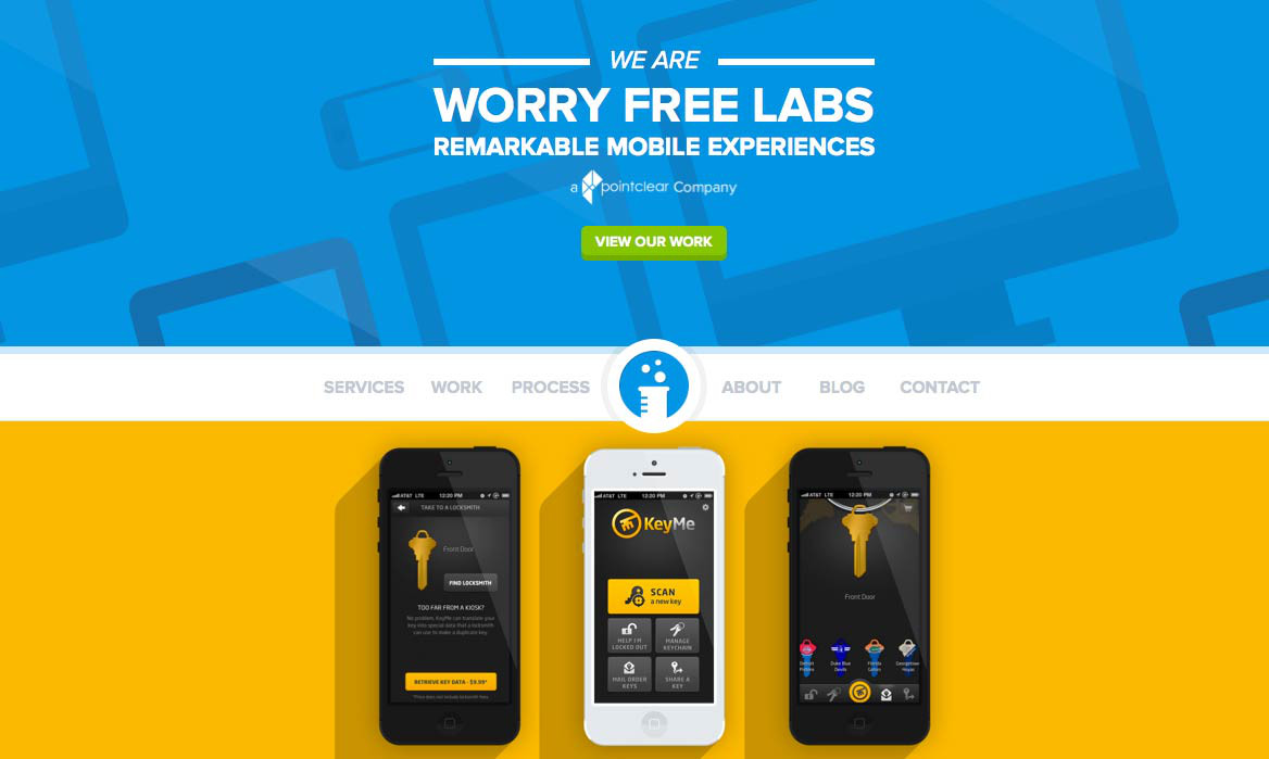 Worry Free Labs using a combination of shape and shadow to strong effect