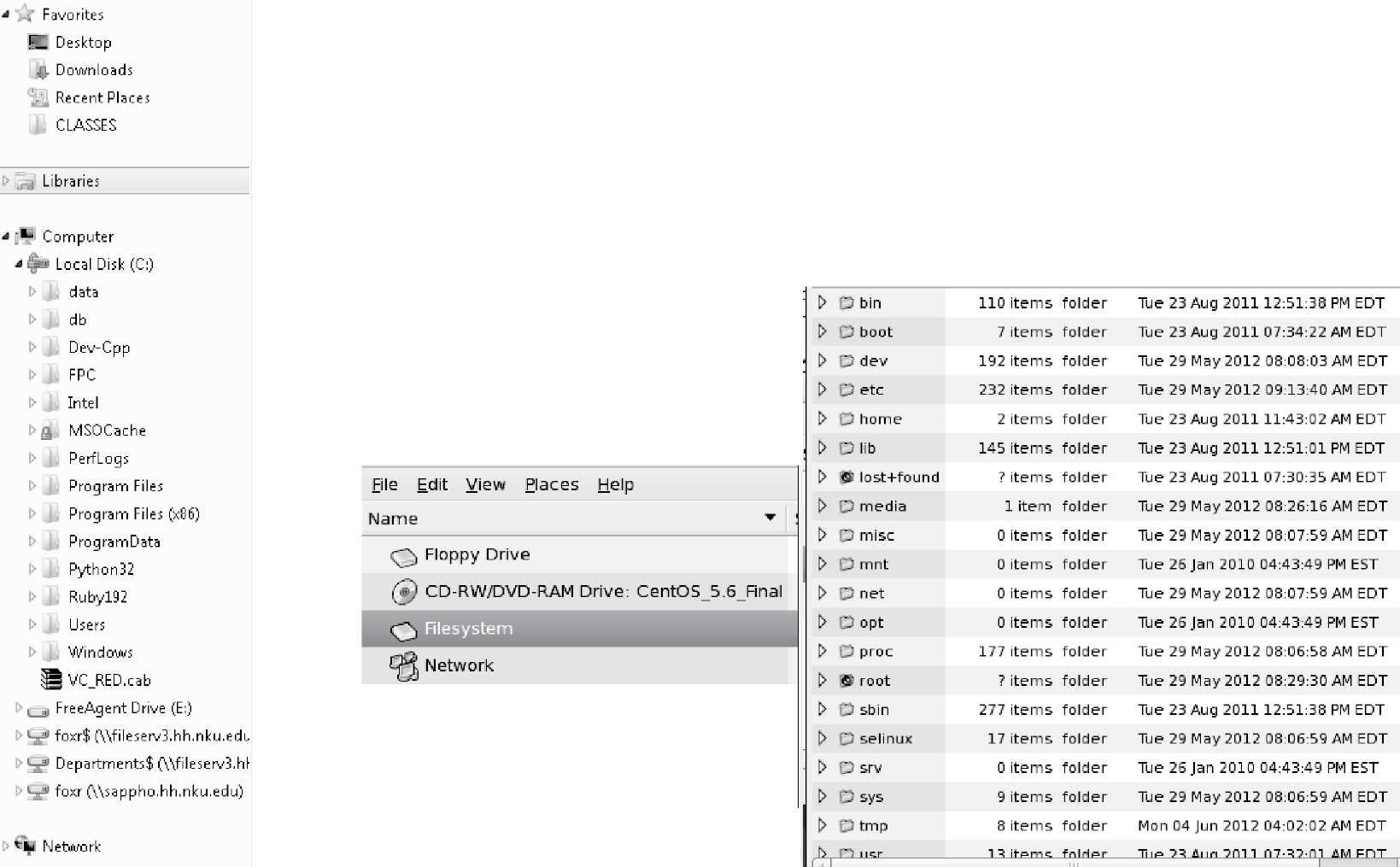 Image of Typical file spaces