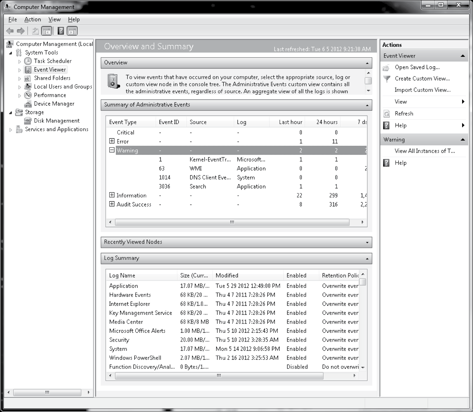 Image of Windows Event Viewer