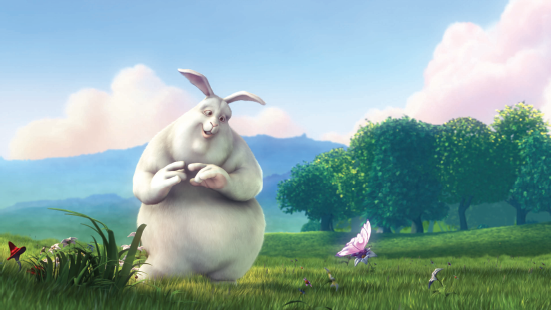 Figure showing Big Buck Bunny project developed by the Blender Institute. The open movies developed by the BI represent a great example of Blender used for film production.