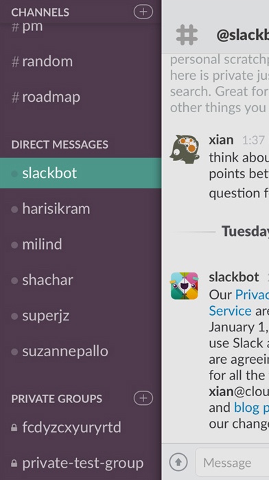Those dots would be green if any of my buddies were available right now in Slack.