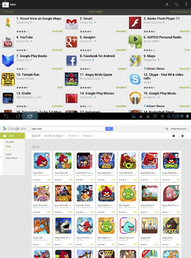 Google Play includes an item’s rating in search and browse listings, both on their mobile devices and on the Web (Google Play application on Android and ).