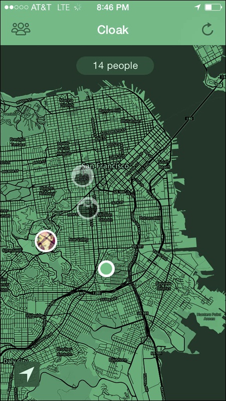 The Cloak mobile application gives users the ability to see where their friends are, have alerts sent when friends are nearby, or hide themselves from their network.