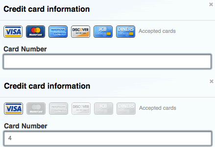 GitHub doesn’t make users select a credit card. Instead it automatically selects it for them by using the number they type into the field to detect what card type it is. (Courtesy of Little Big Details.)