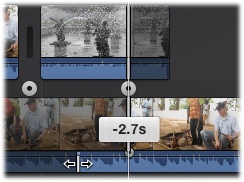 You can change the cut point for audio independently of the cut for your video. This kind of edit connects two clips in a way that a video cut can’t. For example, if you shot an interview, you might want the person’s voice to start before she actually shows up onscreen.