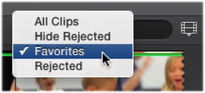 Once you mark your footage, you can limit what you see in the Event browser to just Favorites, Rejects, or footage you could use anywhere (“Hide Rejected”).