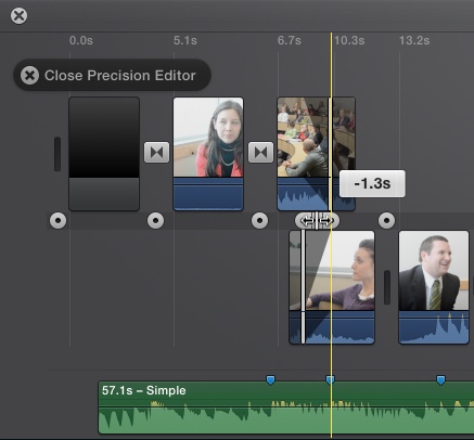 With markers in your song and snapping turned on, the Precision Editor takes on a new twist. As you move the transition bubble toward a marker, it snaps to the marker.