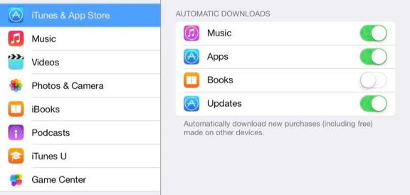 To make sure you always have the latest version of iMovie, select Settings→iTunes & App Store on your device. Under Automatic Downloads, make sure you turn on the switch for Updates.