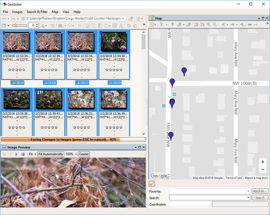 Figure 49: Applying location information in GeoSetter.