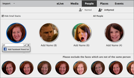 Figure 55: Name a person in Photoshop Elements.