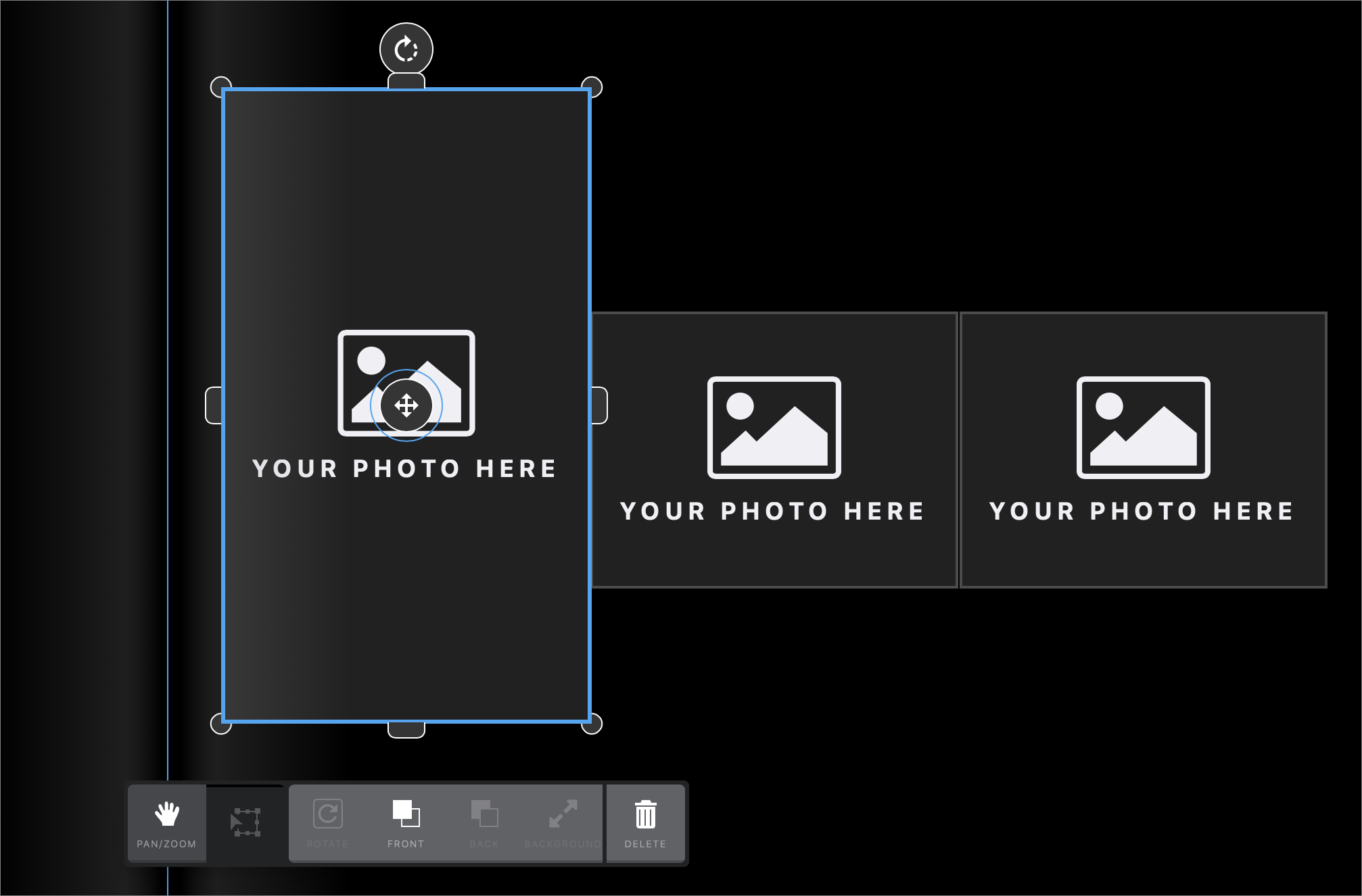 Figure 111: Mimeo lets you add and remove photo boxes as well as change their sizes, so you can design every page with any layout you can imagine.